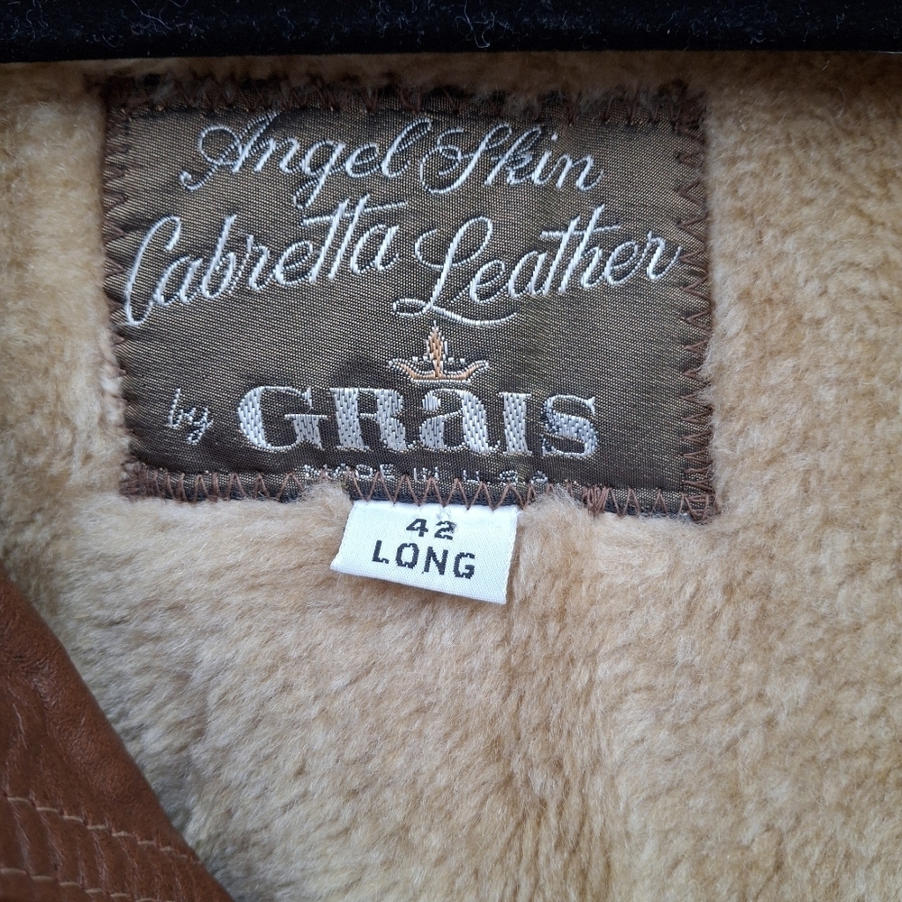 Vintage Cabretta Angel Skin by Grais Leather Vest Lined Jacket Men Size 42L - Picture 12 of 16